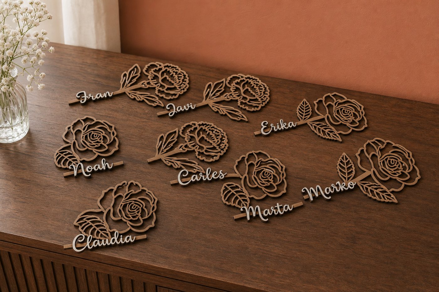Flor de Madera Personalizada